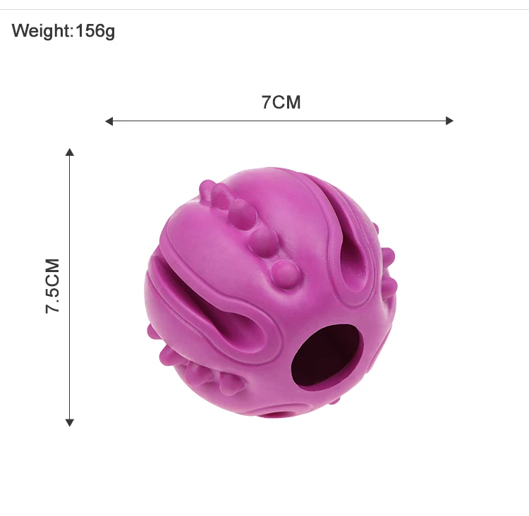 Rubber  pet  toy   Treat  Dispensing toy    New design of molar cleaning toy ball, bitable dog snacks leak pet dog toys