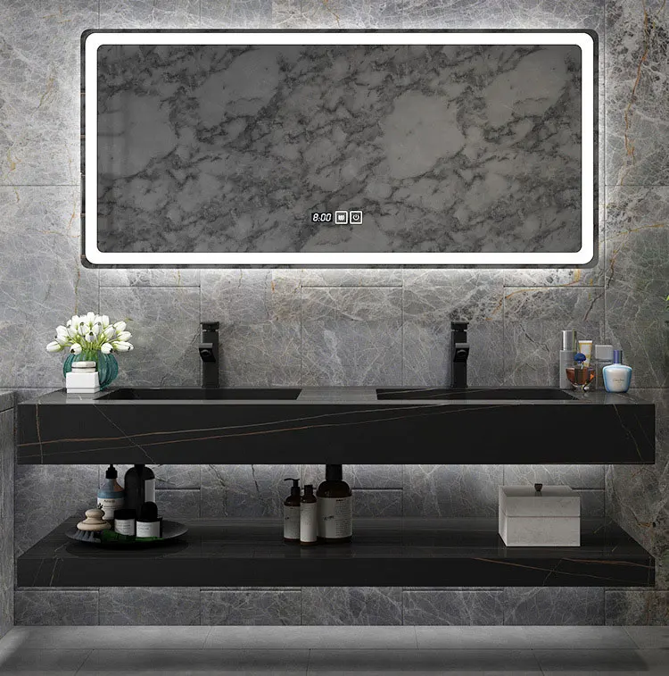 bathroom 36 and 48 and 60 inch slate integrated basin vanity