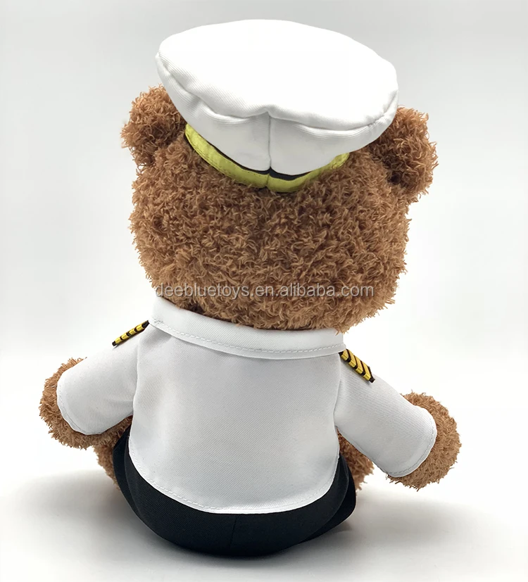 ぬいぐるみ Airport tady bear Custom Airport Uniform Capital Teddy Bear with Hat Brown