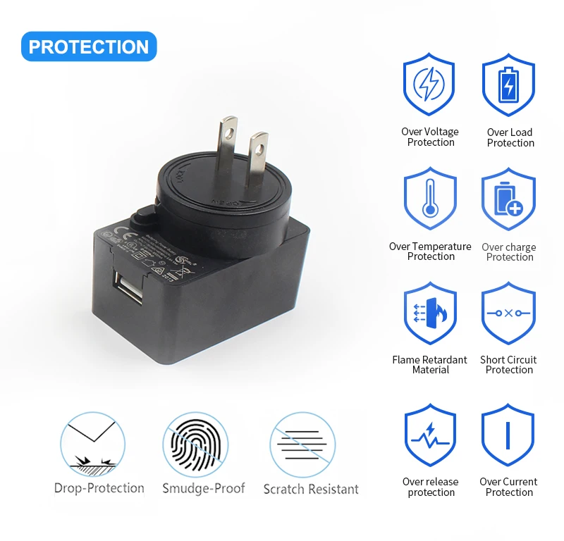 Interchangeable Detachable Multiple Plugs 15w 5v 1amp 2a 3a 3 Amp Usb