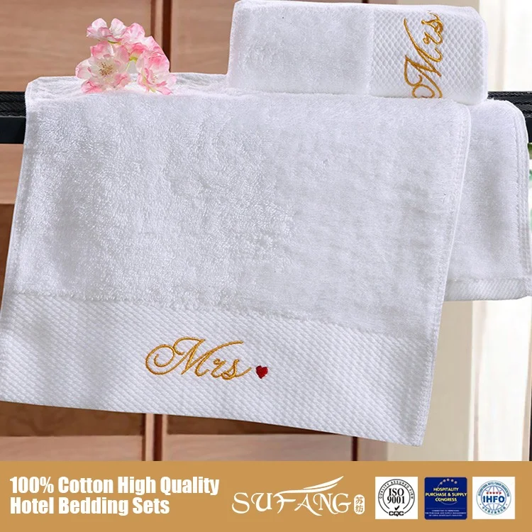 Wholesale Custom Logo 100 Cotton Embroidery Towels Bath Towel Sets