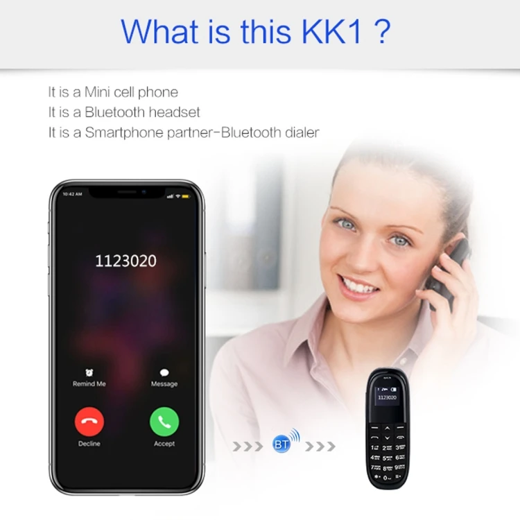Dropshipping English Keyboard AIEK KK1 Mini GSM Mobile Phone for Christmas Gift