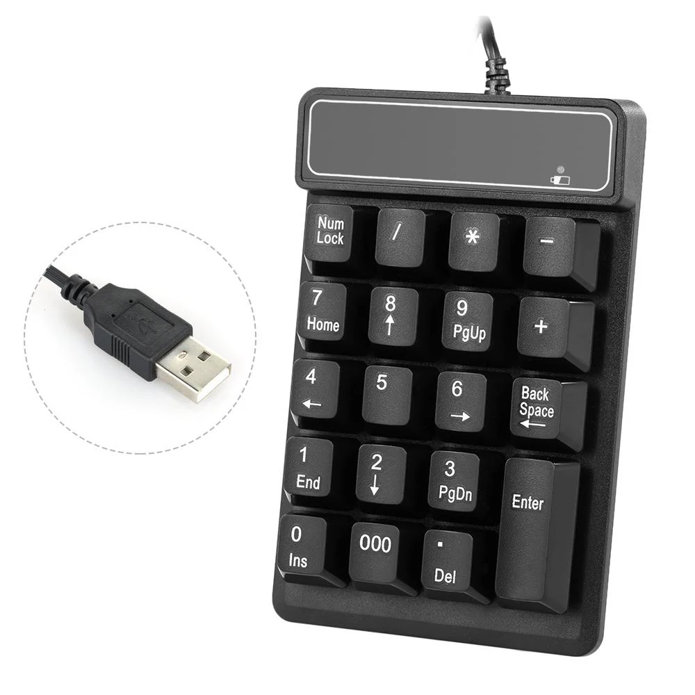 19 Keys USB Mechanical Wire numeric keypad Keyboard Mini number keycaps Numpad Keyboard for Laptop Desktop PC Computer notebook