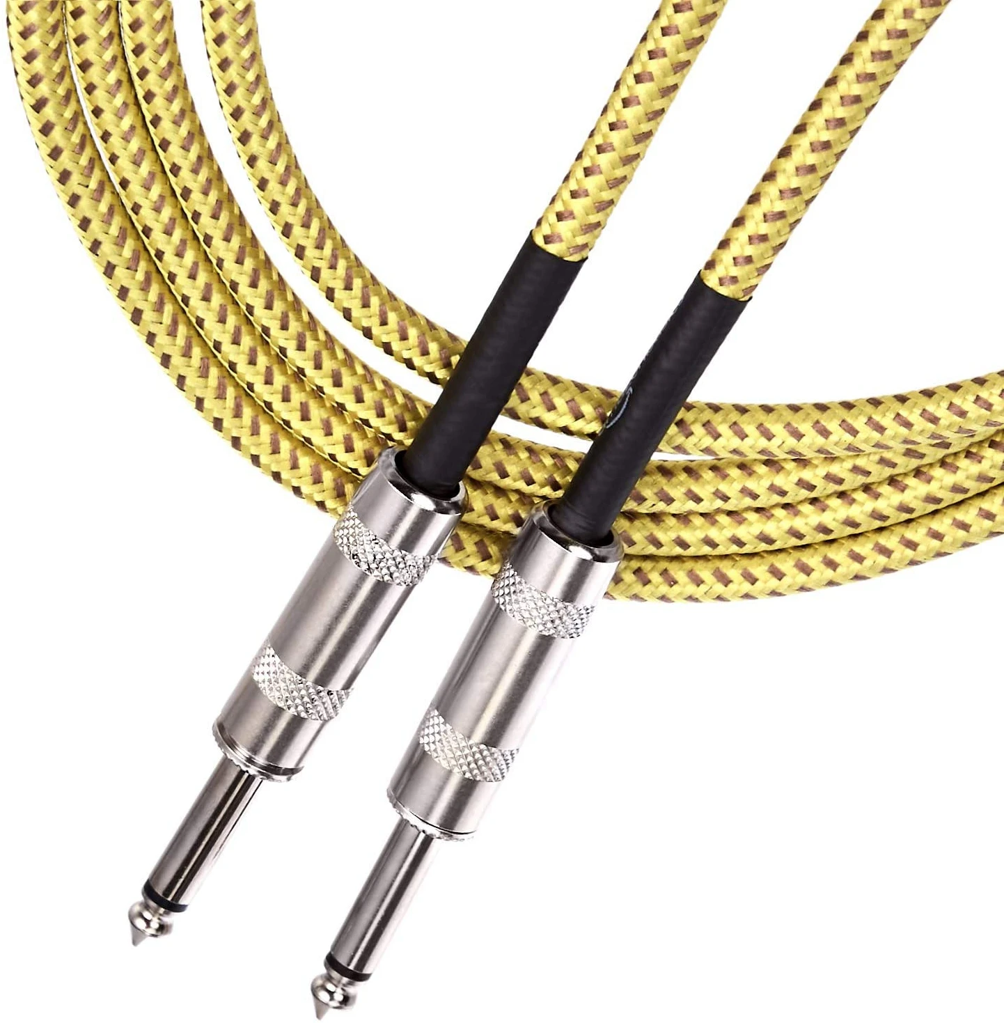 COLICOLY Guitar Cable 10ft 1/4 inch TS Right Angle to Straight Instrument Cord for Electric Guitar,Bass,Keyboard 