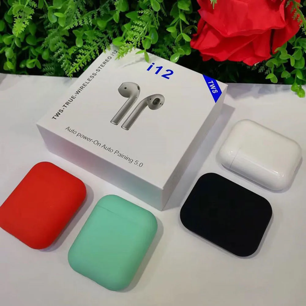 2019 Amazon top seller I10 I12 TWS V5.0 sport Bluetooth earphones earbud i12 with Double earphone magnetic charging box - ANKUX.COM