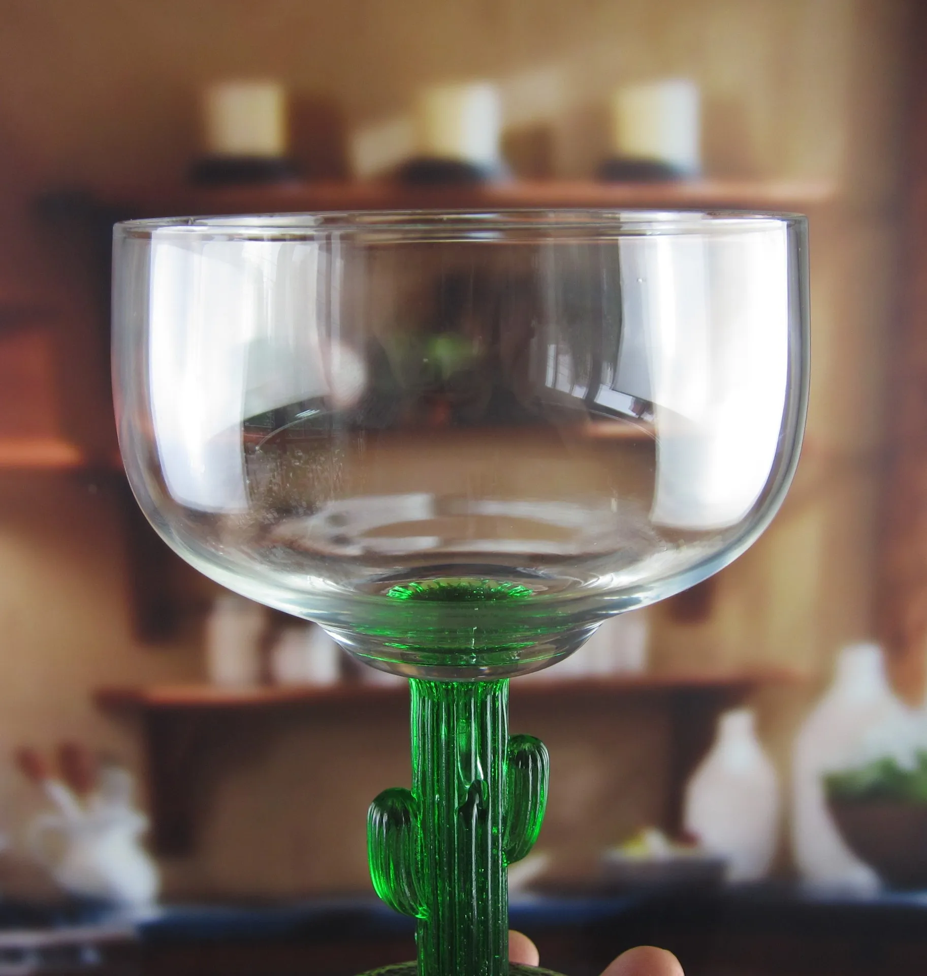 Customized Crystal Clear Glass Margarita Cup Cactus Stem Buy Crystal