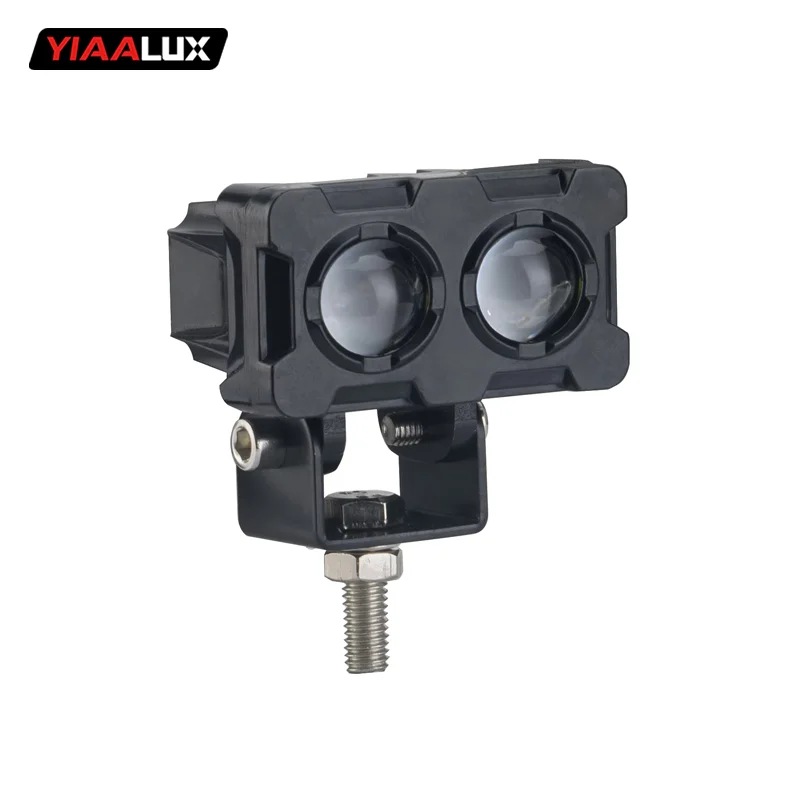 IP67 Motorcycle Dual Color Driving Light LED Headlight Driving Moto Spotlight Auxiliary Light Offroad factory
