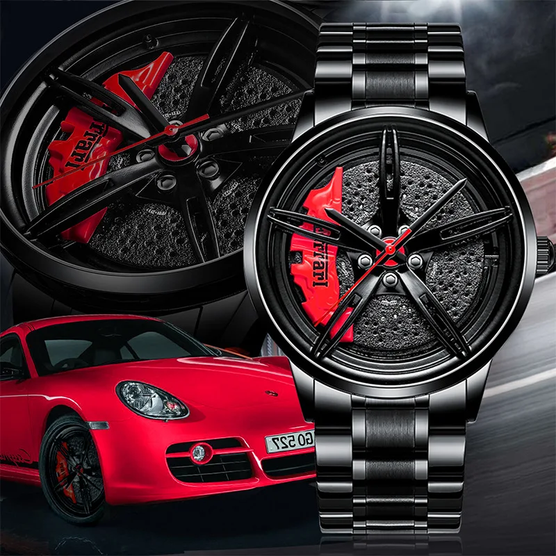 2022 Fashion Luxury Sports 3D Waterproof Car Wheel Watch for Men Racing Sports Watches Men s Quartz Watch for Car Rim Reloj Alibaba