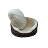 Trending hot products rectangle maple leaf navy blue pet bed