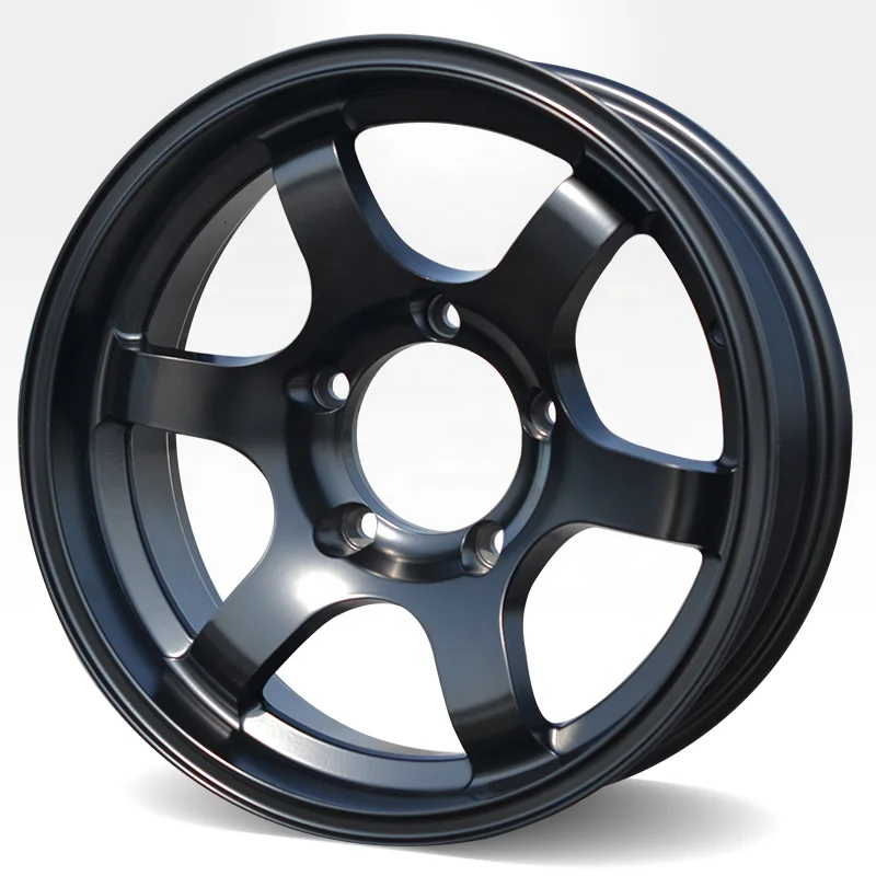 Black TE37 16 Inch 5x139.7 Alloy Wheels for Suzuki Jimny, Samurai