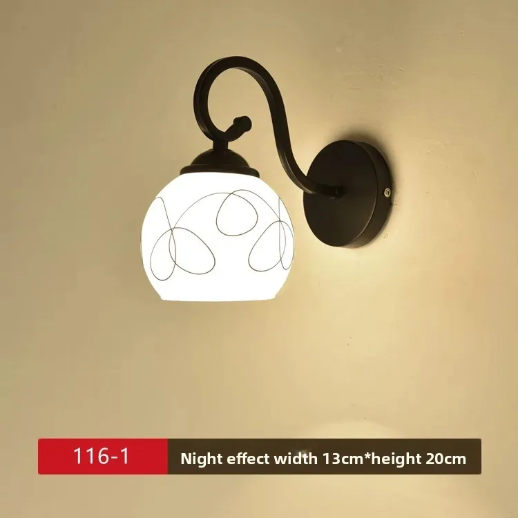 product nordic modern minimalist led wall lamp for living room tv background bedroom bedside simple creative staircase balcony iron e26-16