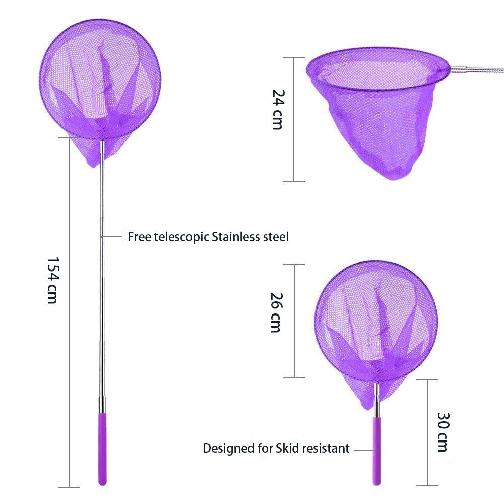 High Quality Stainless Steel Telescopic Handle Butterfly Catcher Net
