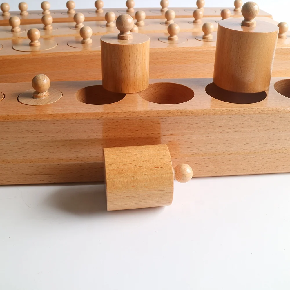 Centralized Procurement Available Beech Knobbed Sensorial Cylinder