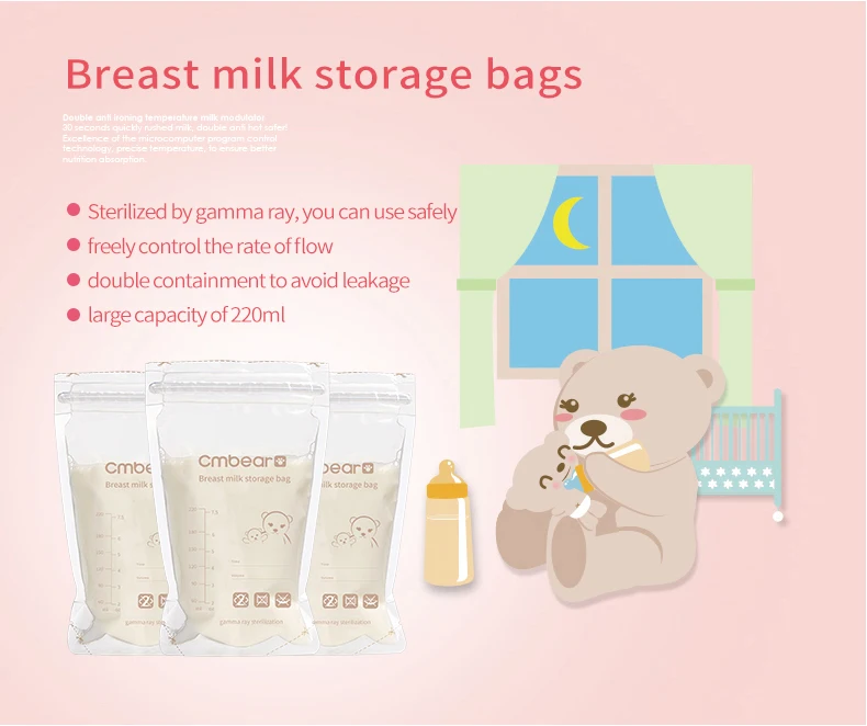 Bpa Free Double Ziplock Breastfeeding Baby Milk Storage Bags Keep Milk Fresh Breast Milk Pouch