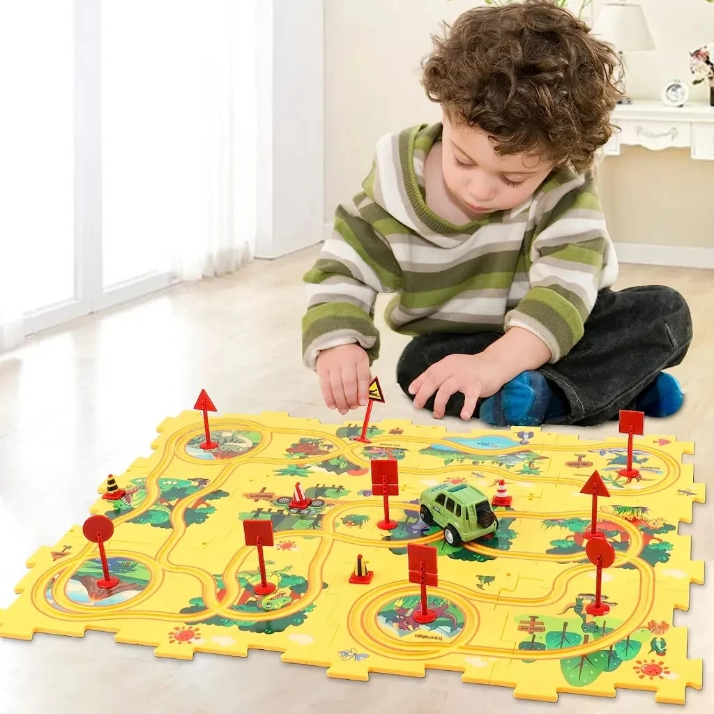 5pcs Rail Sliding Electric Tracks Rail Car Toy Rail Sliding Multifunctional Land Series Operated