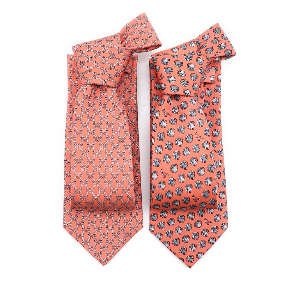 

Fashion Ties for Men,2 Pieces, Mandarin red/dusty orange