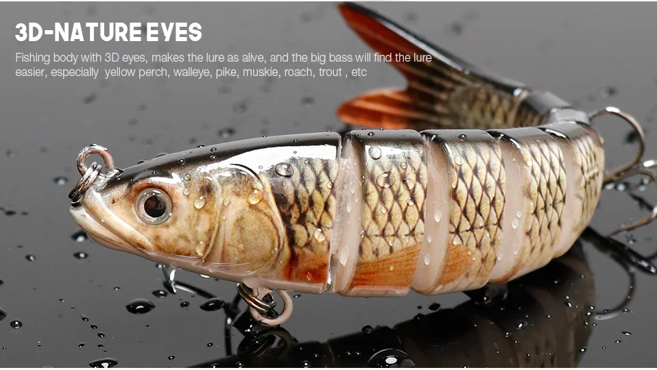 Abs 8 Segment Jointed Herring Bait Fishing Lure Hard Swim Bait 137mm