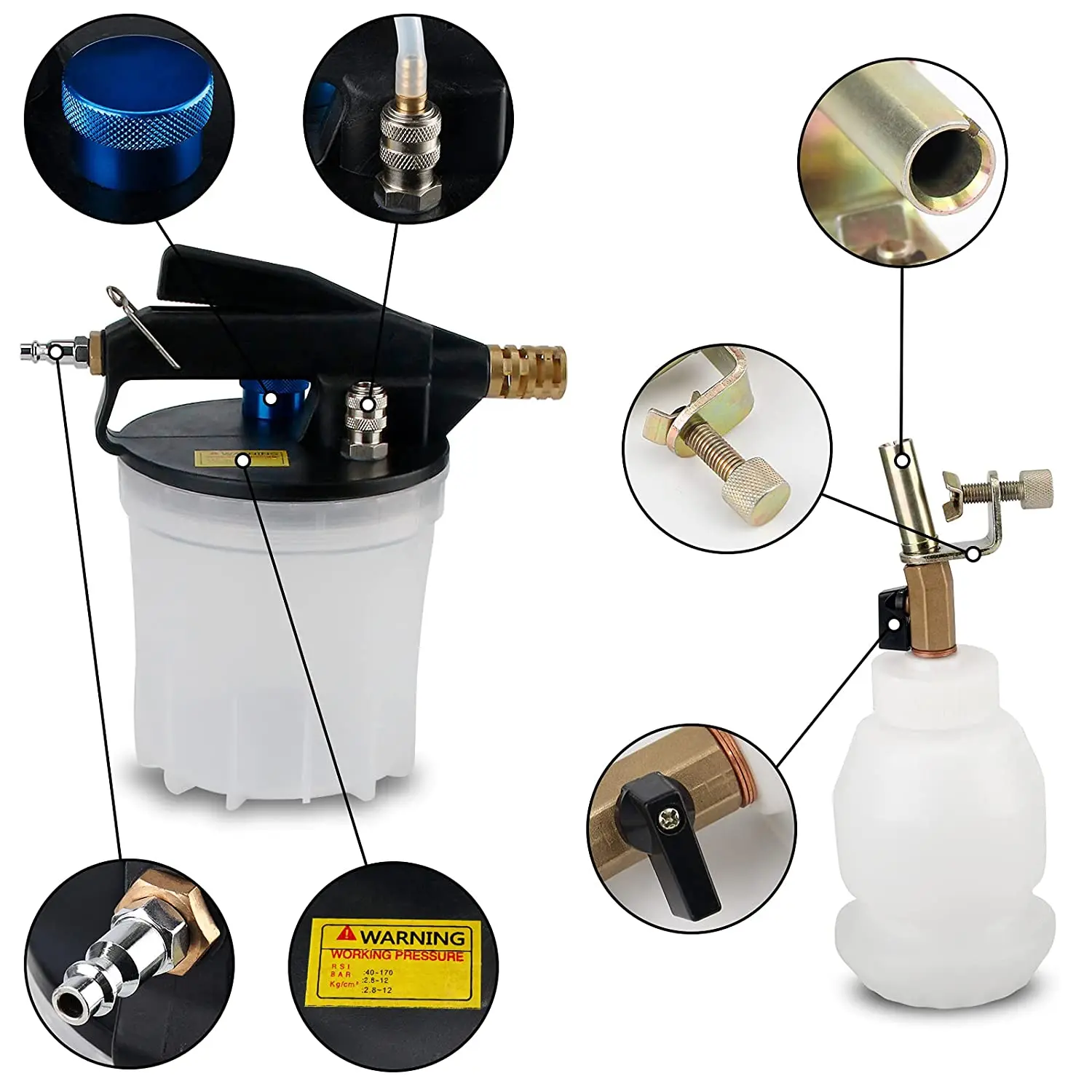 P Pbautos 2l Hand Brake Fluid Bleeder Bleeding Kit Brake Bleeder,Manual Brake Clutch Fluid