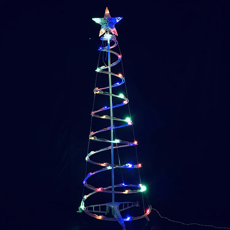 With50 Lights 4Ft Spiral Christmas Tree Light multicolor Holiday outdoor Decoration led christmas tree light