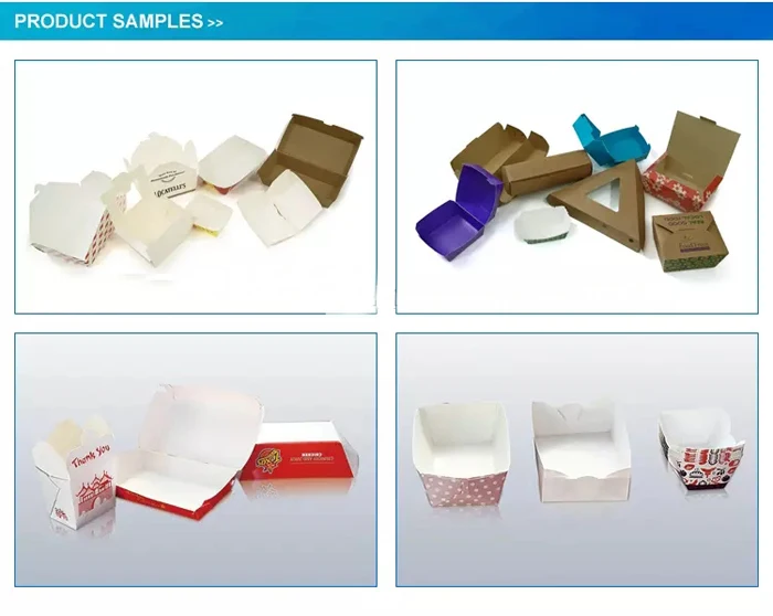 Automatic PE coated food paper lunch box making machine Hamburger box carton erecting machine