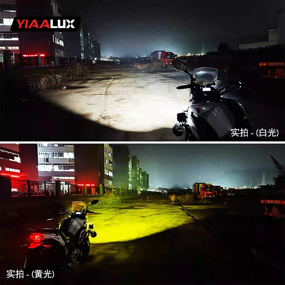 product yiaalux driving system dual colour yellow white spotlight led lights bike motorbike headlights for motorcycle mot-16