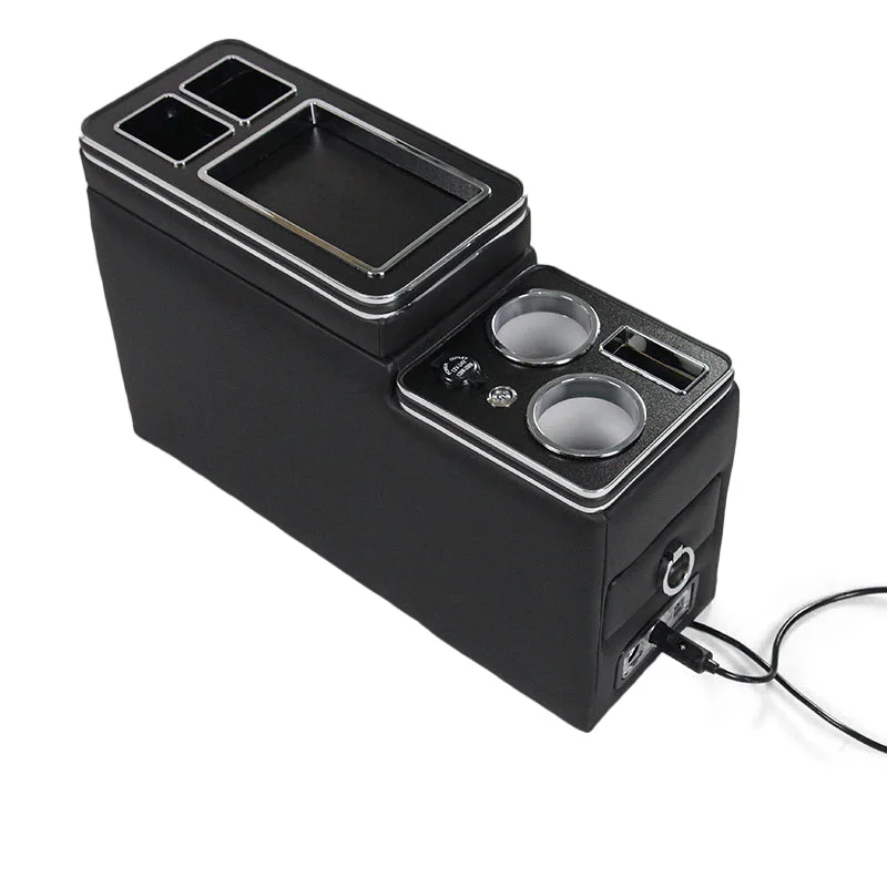 Multifunction Box Console M4 Multifunction Car Armrest Console Box with LED Light for Van ...