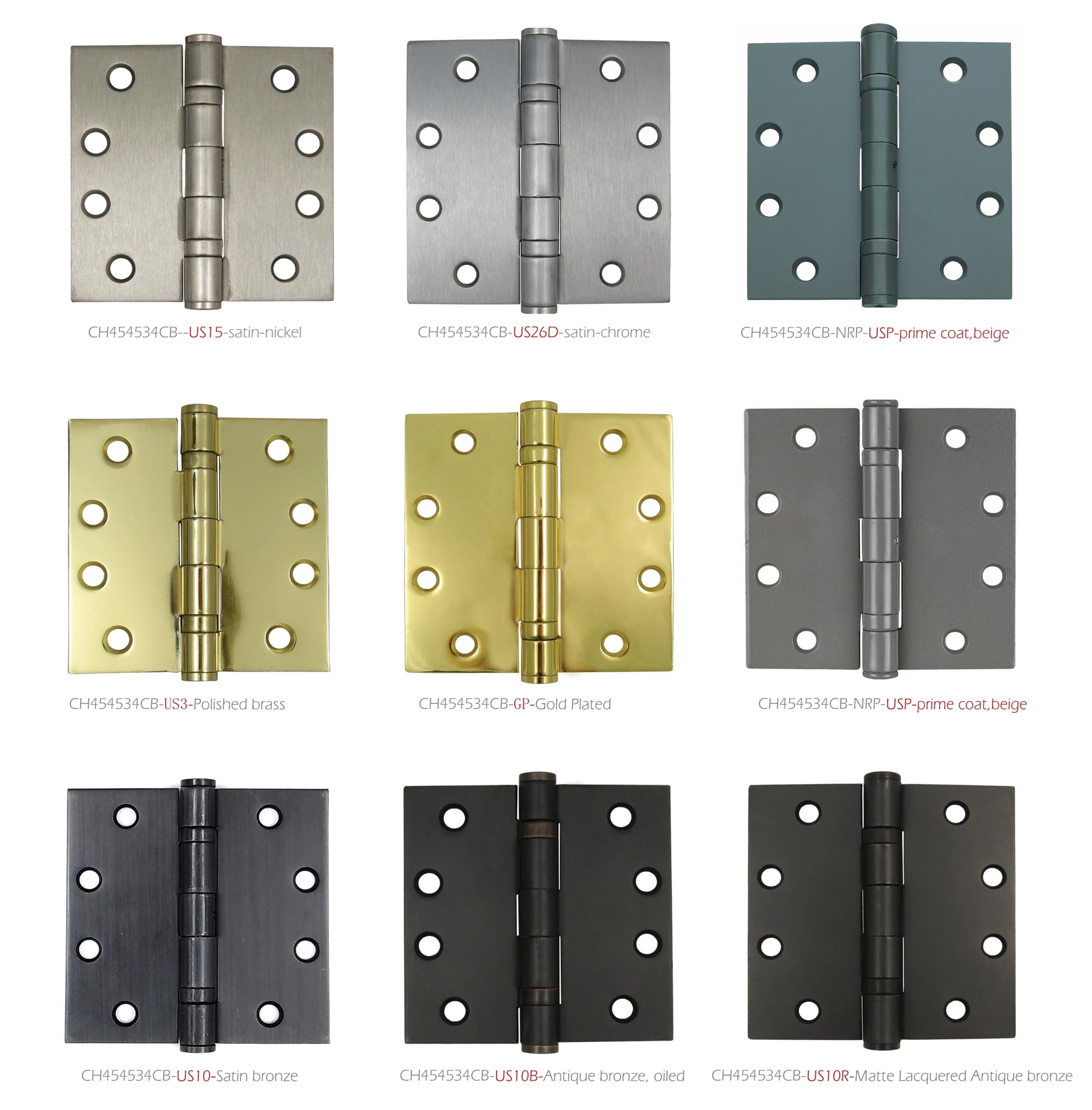 4 1/2 Inch Satin Bronze Square Corner Commercial Door Hinge For Hot ...