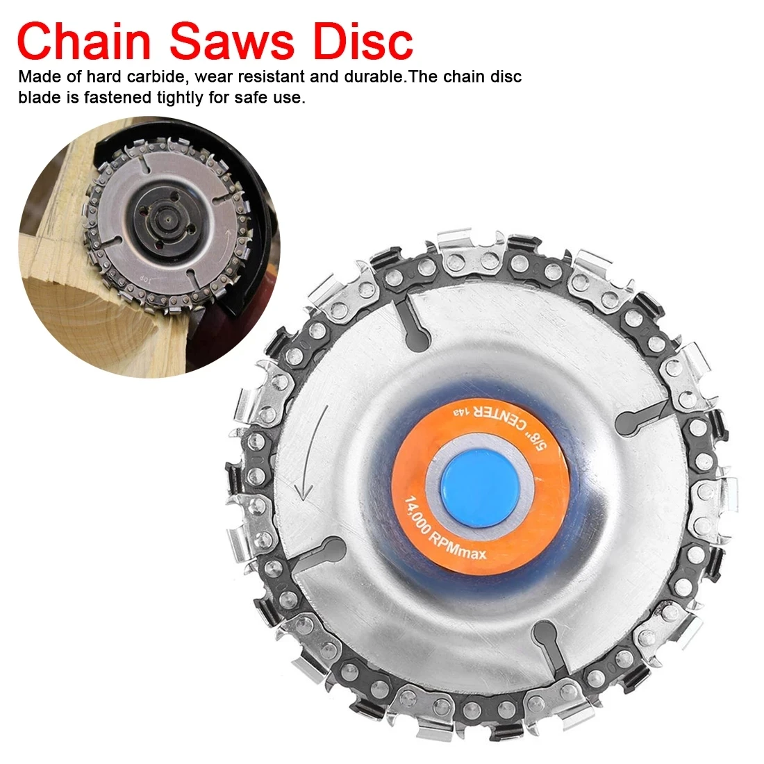Chain saw disc 22 teeth Equipment Abrasive wheel Round Woodcarver Silver 