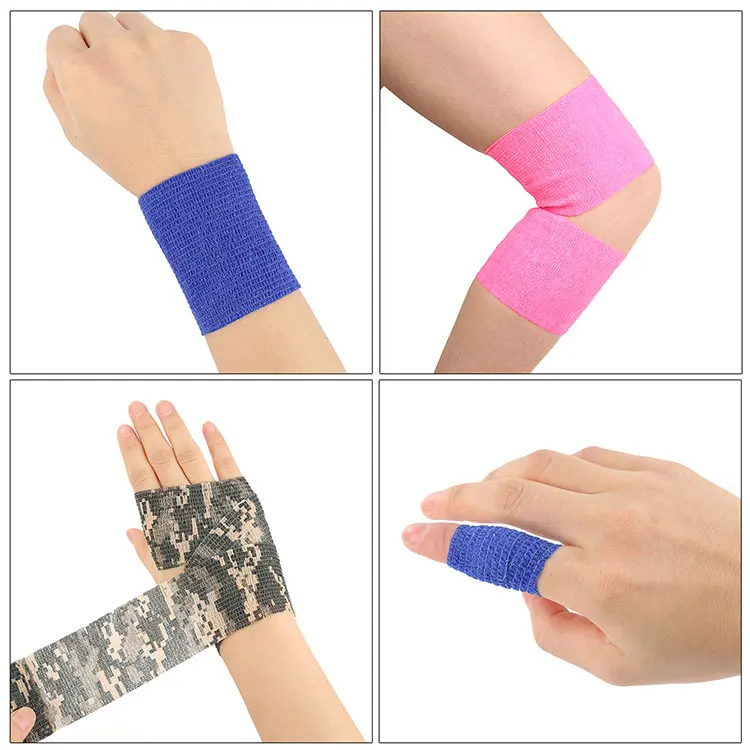 2.5cm 5cm 10cm best adhesive non woven vet wrap tape flexible cohesive elastic bandage