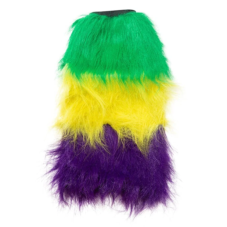 mardi gras furry leg covers