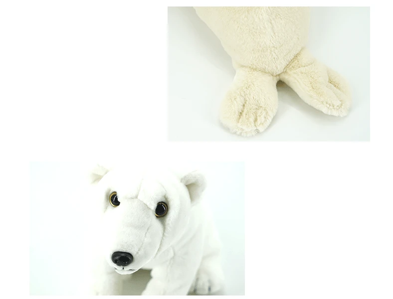 Custom Made Stuffed Plush Animal Toys Beige Sea Lion Plush Toy Arctic Polar Bear Simulation Stuffed Toy