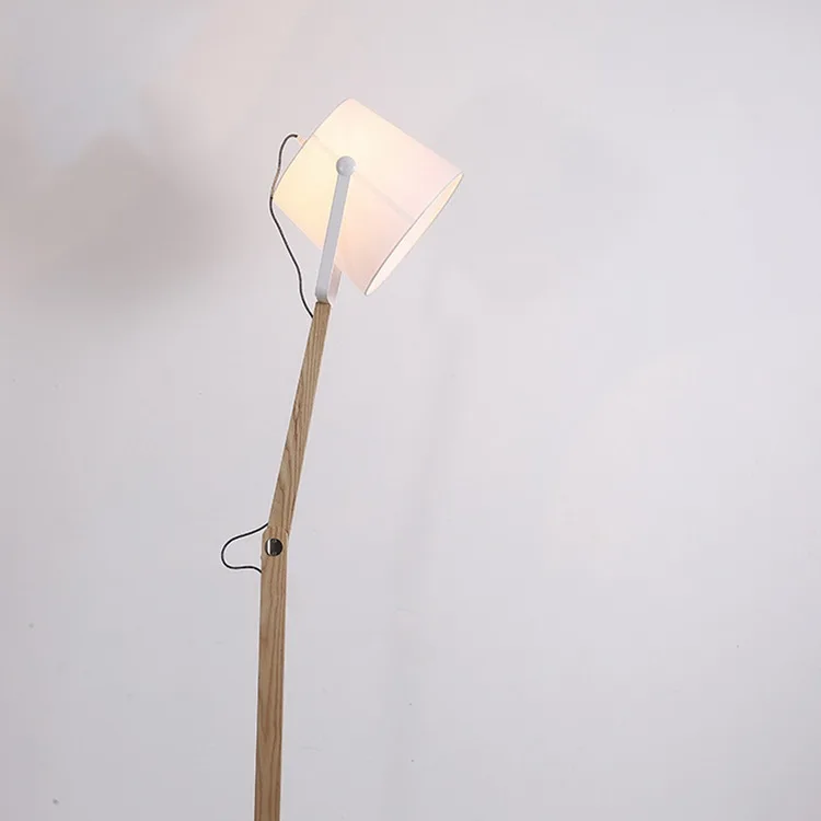 2020 China New Arrival Industry Iron Lampshade Modern Lamp Wooden Adjustable Unique Floor Lighting For Hotel Home