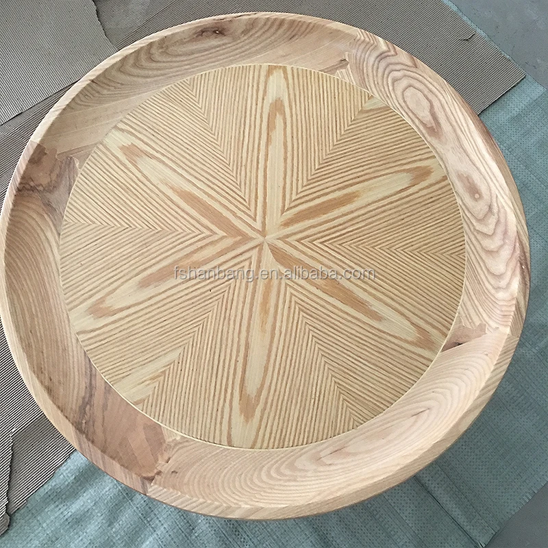 Round Natural Rattan Cane Wooden Coffee Table