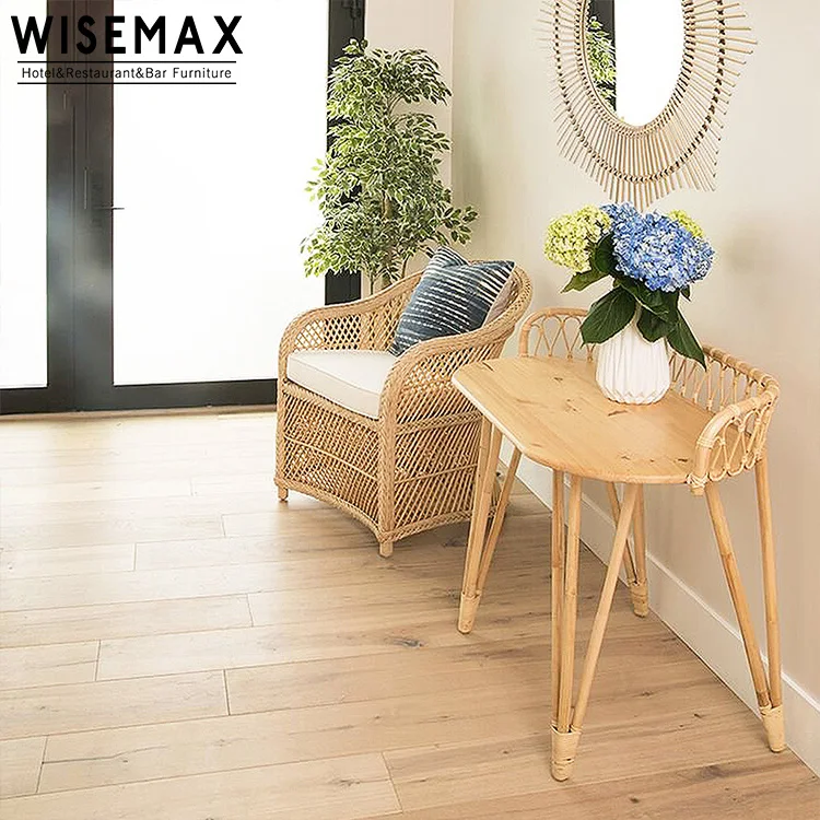 New Design Natural Rattan Bedroom Furniture Set Modern Double Woven