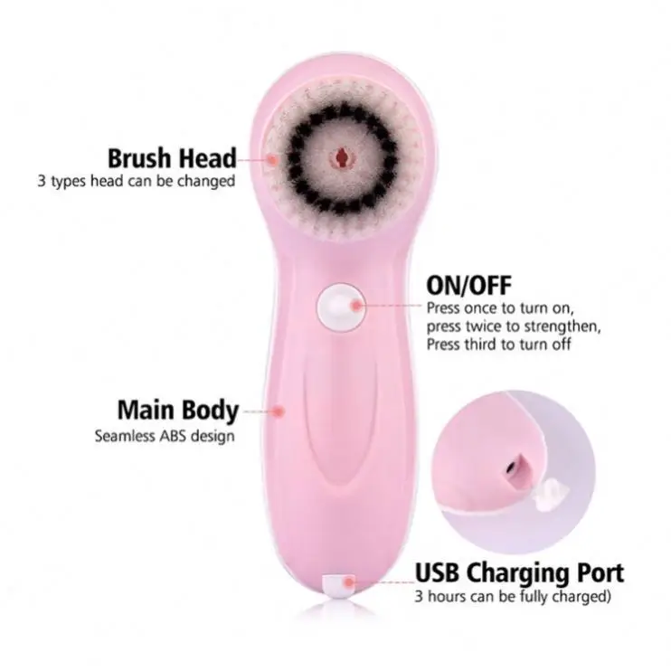 
Silicone Facial Cleansing Brush Acne Pore Cleaner Face Vibration Magnetic 