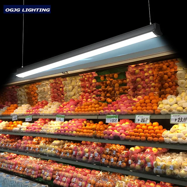 Commercial Fitting Aluminum Material Supermarket Suspended Fixturers Shop 4Ft LED Linear Pendant Light