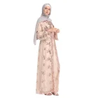 高品質販売のためのカスタマイズされた長袖シャイニングスパンコール美しい Abayas ファンシー着物カーディガンラフ糸イスラム教徒アバヤ