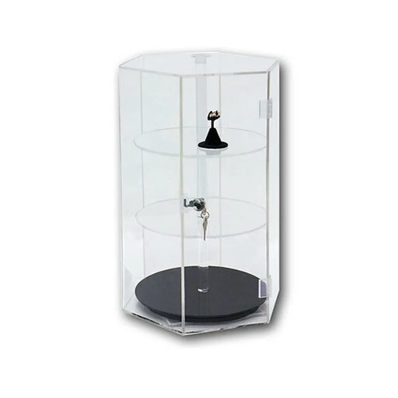 Rotating Clear Acrylic Showcase With Lock