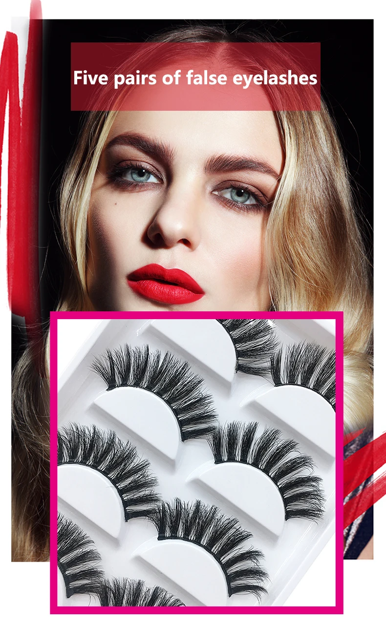 Most Popular 3d Effect Eyelashes 5 Pairs False Eyelashes New Desgin