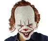 Halloween Horror Props Natural Latex Adult Code Hot Selling Stephen Pennywise Joker Clown Silicone Back Soul Mask Cos Head Set