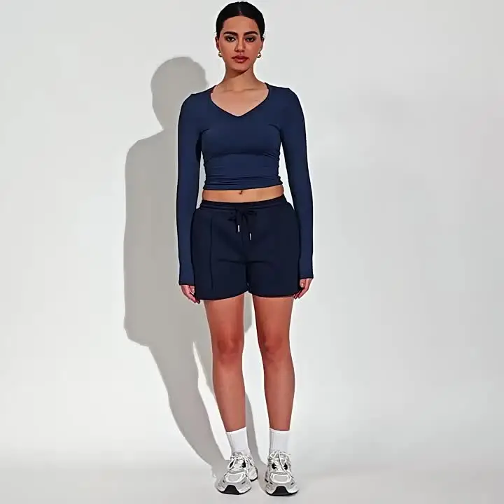 Wholesale Custom 0em Activewear Set Women Gym Clothing Sweatpants Set Women  Short Sleeve Sweatshirt Pieces Yoga Sets