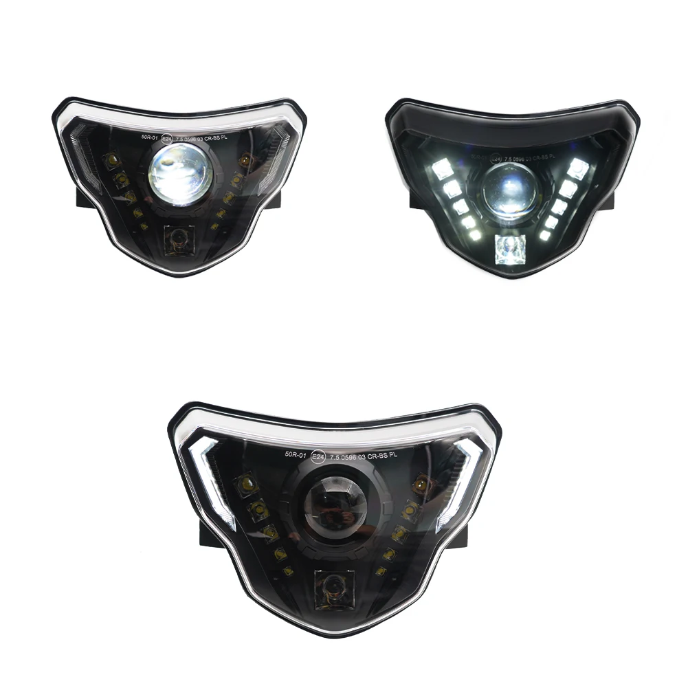 For BMW G310R G310GS Motorcycle Accessories 90W Hi/Lo Beam LED Projector Headlight with White Running Lights factory