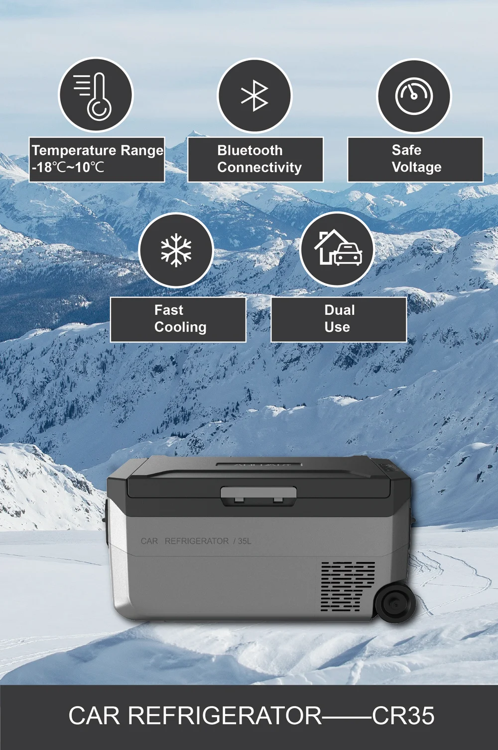 Portable Dc12/24v Compressor Mini Car Fridge Freezer Refrigerator
