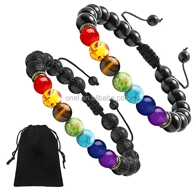 Custom Adjustable Bracelet Pierre Naturelle Crystal Healing 7 Chakra Bracelet.jpg