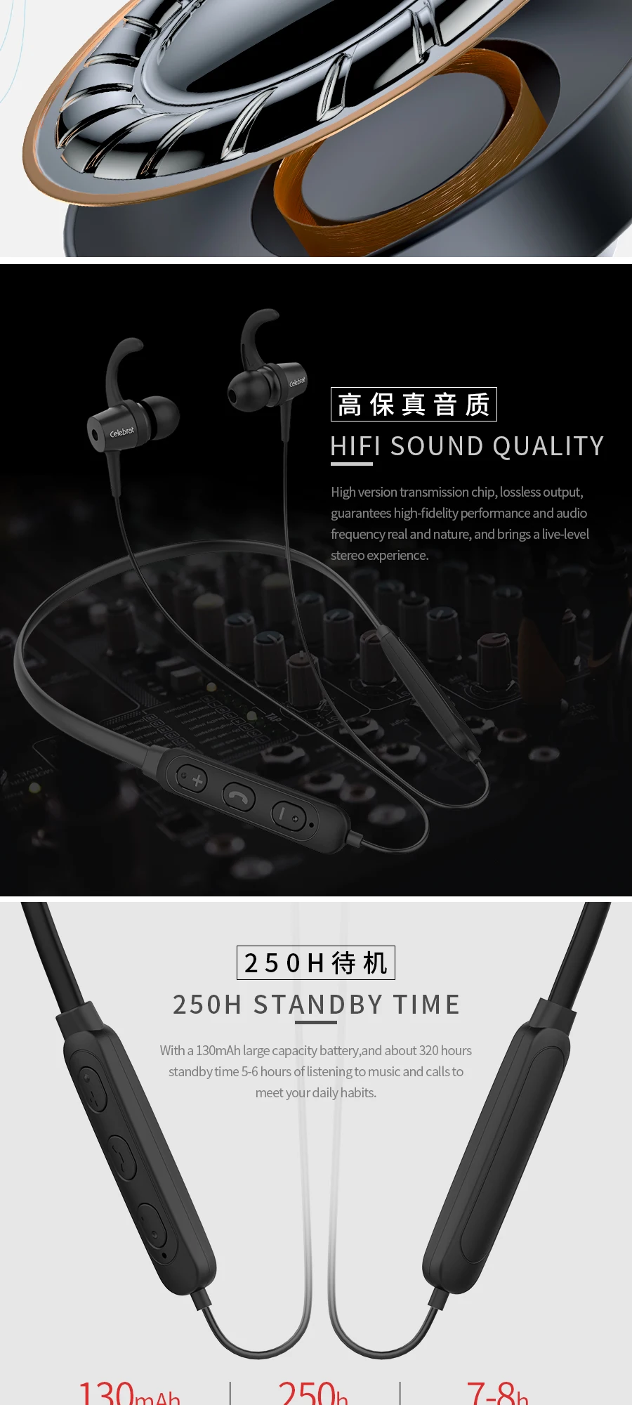 Hot sale A15 neckband sport wireless earbuds headphones with microphone - ANKUX.COM
