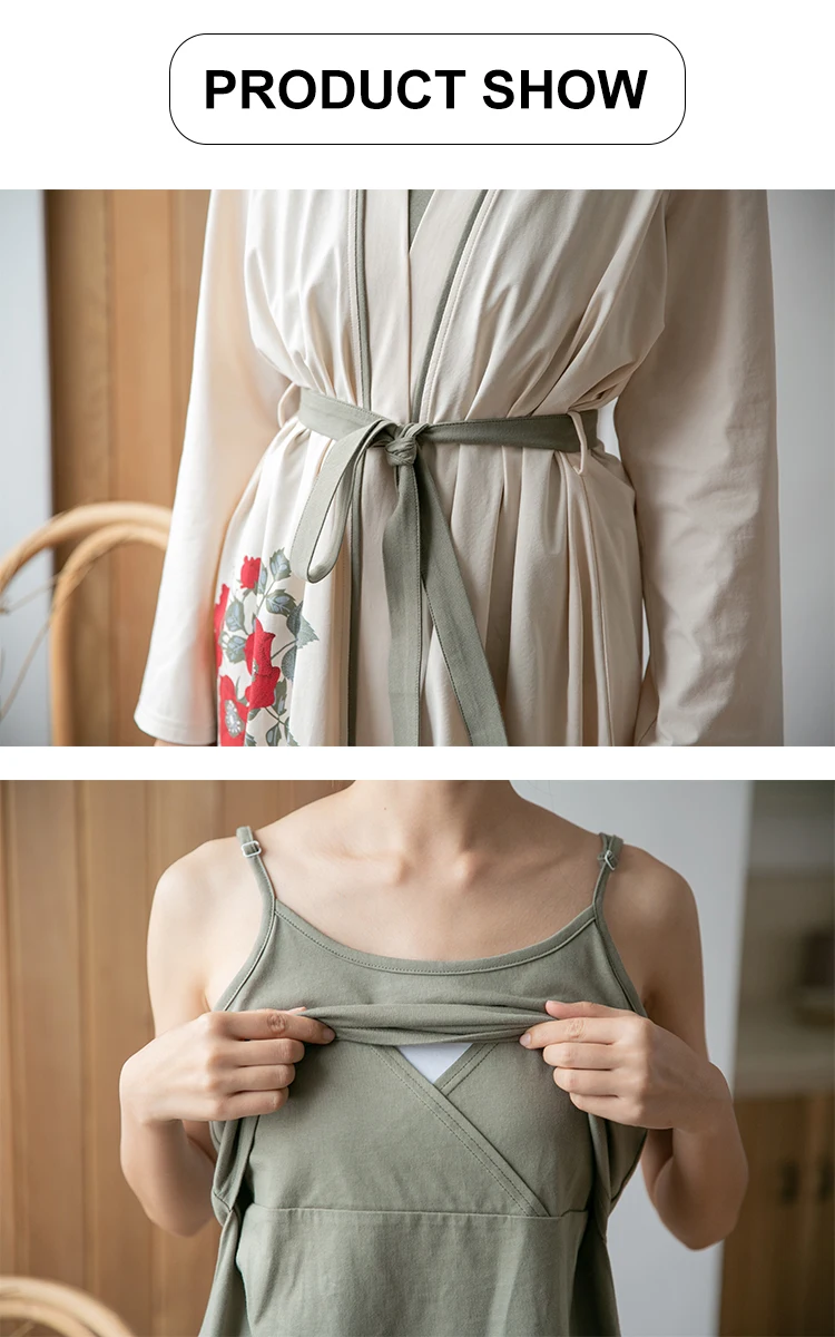 Itonia 2020 New Arrival Elegant 3pcs Cotton Pregnancy Clothes Pajamas Set.jpg