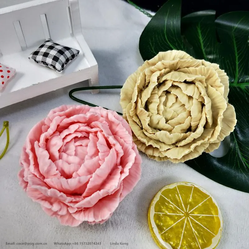 Peony flower Rose Flower Silicone Mold Handmade Flower Candle DIY Soap MoldB 