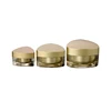 New design cosmetic face cream container 30g 50g triangle shaped gold acrylic jar with lid