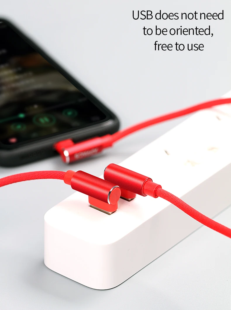 2m 6.6ft Right Angle Type C USB 2.0 Cable High Quality Nylon Braid Type C Cable Wholesale Fast Data Charger 90 Degree Cable