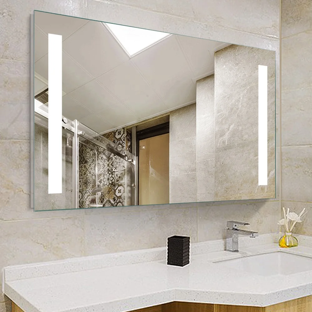 Factory Direct Selling High Quality LED Modern Vanity IP44 Rated Led Lighted Hotel Bathroom Mirror With Light